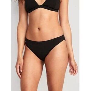 Old Navy Classic Bikini Bottoms Black Nylon/Spandex Blend Low Rise Size XS